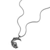 COOLSTEELANDBEYOND Mens Women Steel Gothic Convex Volcano Moon Crescent Skull Pendant Necklace, 30 inch Wheat Chain - coolsteelandbeyond