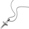 COOLSTEELANDBEYOND Mens Women Steel Small Jesus Christ Crucifix Cross Pendant Necklace with 23.6 inches Ball Chain - coolsteelandbeyond