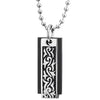 Mens Women Steel Two-Pieces Tribal Tattoo Pattern Rectangle Dog Tag Pendant Necklace, Silver Black - COOLSTEELANDBEYOND Jewelry