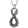 Mens Women Steel Vintage Cobra Snake Coiled Number 8 Pendant Necklace with Tribal Tattoo Graphic - COOLSTEELANDBEYOND Jewelry