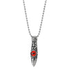 Mens Women Steel Vintage Tribal Tattoo Graphic Bullet Pendant Necklace Red Evil Eye, Retro Style - COOLSTEELANDBEYOND Jewelry