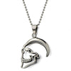 Mens Womens Skull Contour Pendant Necklace Stainless Steel with 30 inches Steel Ball Chain - COOLSTEELANDBEYOND Jewelry