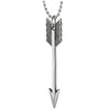 Mens Womens Stainless Steel Arrow Pendant Necklace with 30 Inches Ball Chain, Cool Punk Rock - COOLSTEELANDBEYOND Jewelry