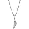 COOLSTEELANDBEYOND Mens Womens Stainless Steel Small Vintage Feather Leaf Pendant Necklace with 20 inches Rope Chain - coolsteelandbeyond