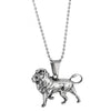 Mens Womens Stainless Steel Vintage Lion Pendant Necklace, 30 inches Ball Chain, Biker Punk, Unique - COOLSTEELANDBEYOND Jewelry