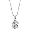 COOLSTEELANDBEYOND Mens Womens Steel US Dollar Money Sign Pendant Necklace, 23.6 Inches Ball Chain, Hip Hop, Polished - coolsteelandbeyond