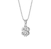 COOLSTEELANDBEYOND Mens Womens Steel US Dollar Money Sign Pendant Necklace, 23.6 Inches Ball Chain, Hip Hop, Polished - coolsteelandbeyond