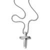 Minimalist Mens Women Cross Pendant Necklace Stainless Steel with 23.6 inches Steel Ball Chain - COOLSTEELANDBEYOND Jewelry