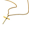 Minimalist Mens Women Small Gold Cross Pendant Necklace Stainless Steel Polished - COOLSTEELANDBEYOND Jewelry