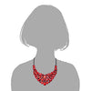 COOLSTEELANDBEYOND Red Bubble Crystal Cluster Black Chain Bib Choker Collar Statement Pendant Necklace Earrings Set - coolsteelandbeyond