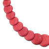 COOLSTEELANDBEYOND Red Circle Disc Gem Stone Beads Chain Choker Collar Statement Necklace, Party Event Dress Banquet - coolsteelandbeyond