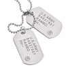 COOLSTEELANDBEYOND Satin Two-Pieces Mens Military Army Dog Tag Pendant Necklace with 28 inches Ball Chain - coolsteelandbeyond
