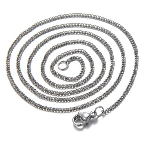 COOLSTEELANDBEYOND Small Cross Pendant Necklace for Women Men Stainless Steel with 20 inches Chain - COOLSTEELANDBEYOND Jewelry