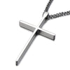 Small Unisex Cross Pendant Necklace for Men and Women Stainless Steel Silver Color High Polished - COOLSTEELANDBEYOND Jewelry