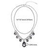 COOLSTEELANDBEYOND Sparkling Grey Teardrop Crystal Rhinestone Cluster Flower Teardrop Choker Collar Statement Necklace - coolsteelandbeyond