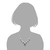 COOLSTEELANDBEYOND Sparkling Grey Teardrop Crystal Rhinestone Cluster Flower Teardrop Choker Collar Statement Necklace - coolsteelandbeyond