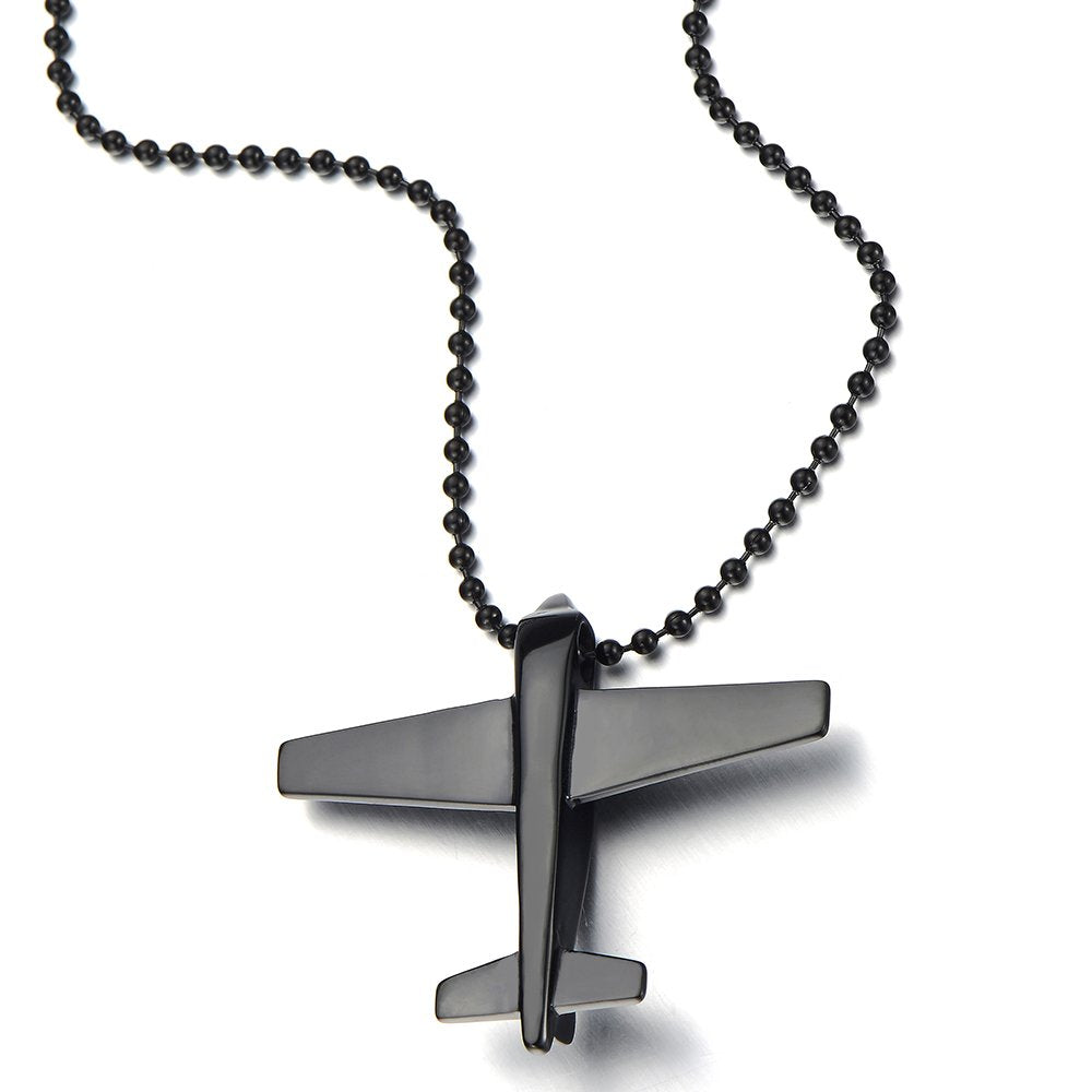 Airplane Necklace Stainless Steel