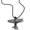COOLSTEELANDBEYOND Stainless Steel Airplane Pendant Necklace for Men with 23.6 inches Steel Ball Chain - coolsteelandbeyond