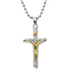 Stainless Steel Crucifix Cross Pendant Necklace for Men and Women with 23.6 Inches Steel Ball Chain - COOLSTEELANDBEYOND Jewelry