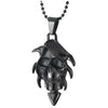 Stainless Steel Gothic Black Arrow Head Witch Skull Pendant Necklace with 30 Inches Steel Ball Chain - COOLSTEELANDBEYOND Jewelry