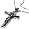 Gothic Crucifix Cross Pendant Necklace for Men and Women, Stainless Steel Design with 30-Inch Steel Ball Chain for a Bold, Timeless Look - COOLSTEELANDBEYOND Jewelry