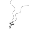 COOLSTEELANDBEYOND Stainless Steel Mens Gothic Skull Cross Pendant Necklace with 23.6 inches Steel Ball Chain - coolsteelandbeyond