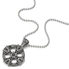 COOLSTEELANDBEYOND Stainless Steel Mens Women Celtic Cross Pendant Necklace Silver Black Two-Tone with 23.6 in Ball Chain - coolsteelandbeyond