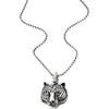 COOLSTEELANDBEYOND Stainless Steel Mens Women Tiger Head Pendant Necklace with 30 inches Ball Chain - coolsteelandbeyond