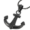 Stainless Steel Mens Womens Black Anchor Hebrews for My Soul Pendant Necklace, 23.6 in Ball Chain - COOLSTEELANDBEYOND Jewelry