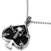 COOLSTEELANDBEYOND Stainless Steel Spades Claw Skull Pendant Necklace with 30 Inches Ball Chain, Gothic Biker - coolsteelandbeyond