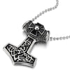 Stainless Steel Thors Hammer Pendant Irish Celtic Knot Cross Necklace for Man, 30 inches Ball Chain - COOLSTEELANDBEYOND Jewelry