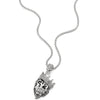 COOLSTEELANDBEYOND Steel Crown Lion King Pendant Necklace with Cubic Zirconia for Man Women, 30 inches Wheat Chain - coolsteelandbeyond