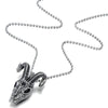 COOLSTEELANDBEYOND Steel Goat Skull Horned Skull Pendant Necklace for Men Gothic Biker Punk Rock 23.6 in Chain - coolsteelandbeyond