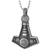 Steel Mens Vintage Steampunk Gears Anchor Thors Hammer Pendant Necklace, Old Metal Finishing - COOLSTEELANDBEYOND Jewelry