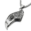 Steel Mens Womens Vintage Grooved Eagle Head Bird Beak Pendant Necklace with 30 in Wheat Chain - COOLSTEELANDBEYOND Jewelry