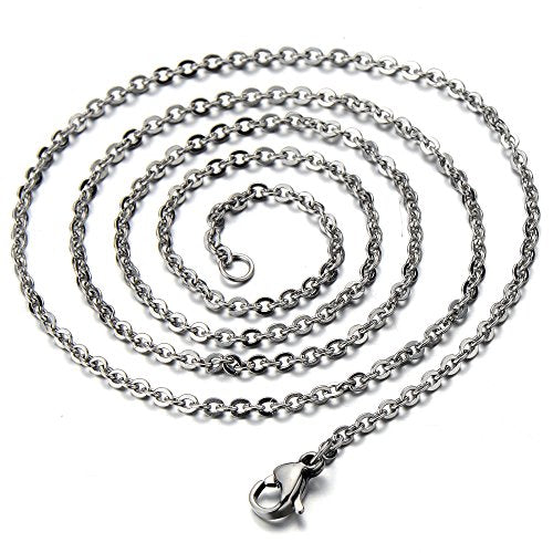 COOLSTEELANDBEYOND Stripe Grooved Four-Leaf Clover Pendant Necklace for Womens, Stainless Steel, 20 inches Rope Chain - coolsteelandbeyond