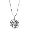 Sun Moon Crescent Circle Medal Pendant Necklace, Men Womens Steel, 23.6 in Ball Chain - COOLSTEELANDBEYOND Jewelry