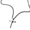 COOLSTEELANDBEYOND Tiny Cross Pendant Necklace for Men and Women Unisex Stainless Steel Silver Color - coolsteelandbeyond
