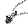 Tiny Skull Pendant Necklace for Men and Women Stainless Steel High Polished with 23.6 in Steel Ball Chain - COOLSTEELANDBEYOND Jewelry