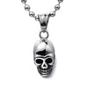 Tiny Skull Pendant Necklace for Men and Women Stainless Steel High Polished with 23.6 in Steel Ball Chain - COOLSTEELANDBEYOND Jewelry