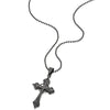 COOLSTEELANDBEYOND Unisex Gothic Black Circle Cross Pendant Necklace Stainless Steel for Men Women, 23.6 in Ball Chain - coolsteelandbeyond