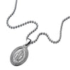 Virgin Mary Maria Oval Miraculous Medal Pendant Necklace for Men Women - COOLSTEELANDBEYOND Jewelry