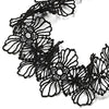COOLSTEELANDBEYOND Womens Black Wide Flower Tattoo Lace Choker Necklace - COOLSTEELANDBEYOND Jewelry
