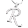 COOLSTEELANDBEYOND Womens Mens Large Steel Name Initial Alphabet Letter A-Z Pendant Necklace, 23.6 inches Ball Chain - COOLSTEELANDBEYOND Jewelry