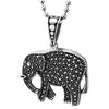 Womens Vintage Dotted Elephant Pendant Necklace Stainless Steel with 23.6 inches Ball Chain - COOLSTEELANDBEYOND Jewelry