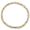 Gold Cream White Beads Crystal Statement Necklace Braided Chain Choker Magnetic Clasp - COOLSTEELANDBEYOND Jewelry