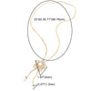 Gold Long Chain Lariat Necklace Tassel, Synthetic Pearl Rhinestones Flower Pendant Adjustable - coolsteelandbeyond