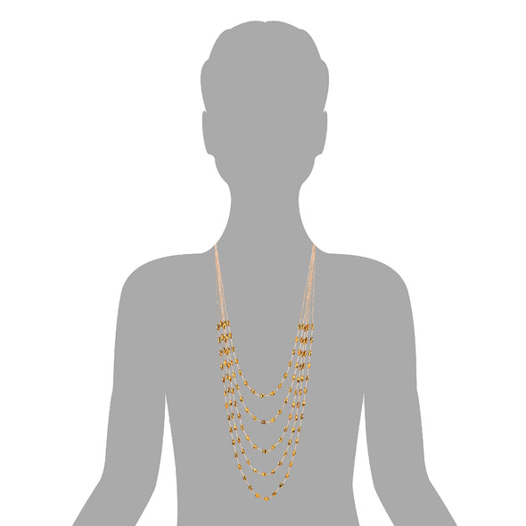 Statement Collana Multi Strati Lunga Catena con Pietre Charms Statement Collana Multi Strati Lunga Catena con Pietre Charms