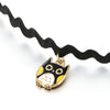 Ladies Black Lace Choker Tattoo Necklace, Dangling Colorful Enamel Owl Pendant - COOLSTEELANDBEYOND Jewelry