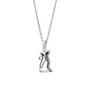 Ladies Stainless Steel Lovely Kitty Cat Pendant Necklace with Black Enamel, 20 in Rope Chain - coolsteelandbeyond